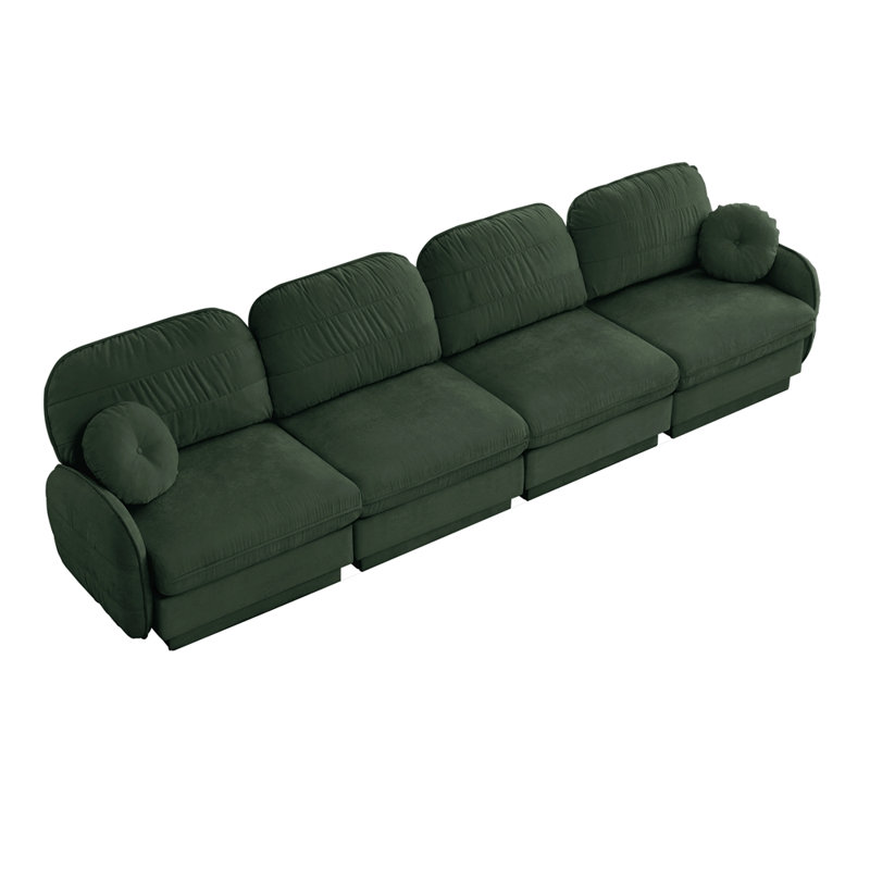 Canapé 137 places en chenille nuage 137 po, H 37,4 po x l 137 po x P 33,4 po, Vert