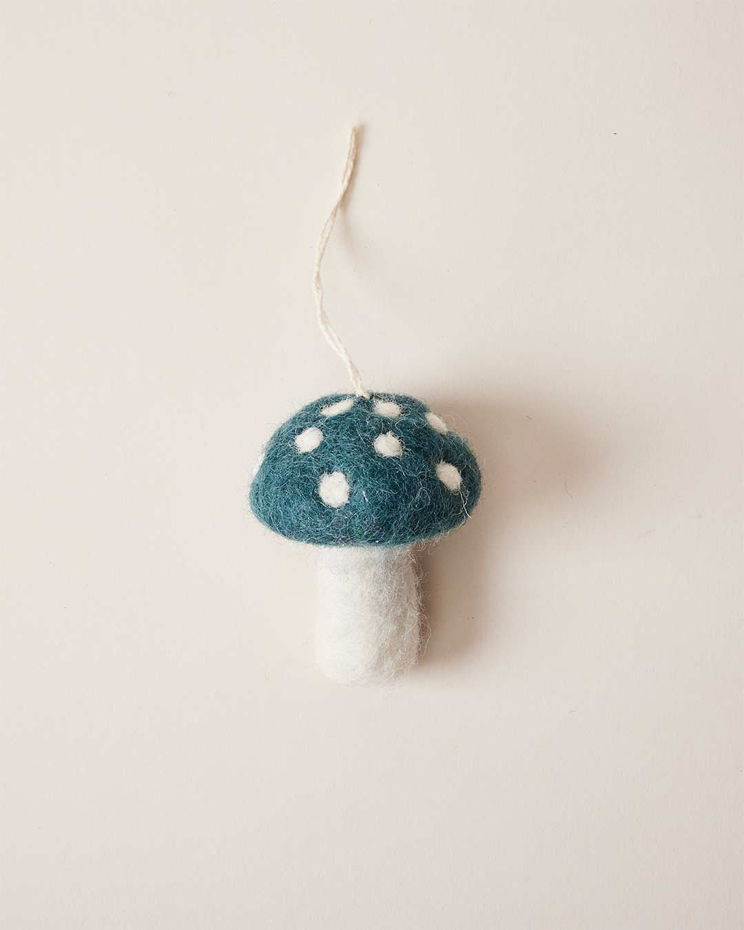 Felted Festive Handmade 100% Wool Plants & Flowers Holiday Shaped Ornament, Teal, 2.5" H x 1.88" W x 1.88" D