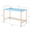Bureau d'écriture rectangulaire avec port USB, bleu bébé et or-1918771026