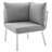 Riverside Outdoor Patio Aluminum Corner Chair with Sunbrella Cushions-1162333132-1111191998