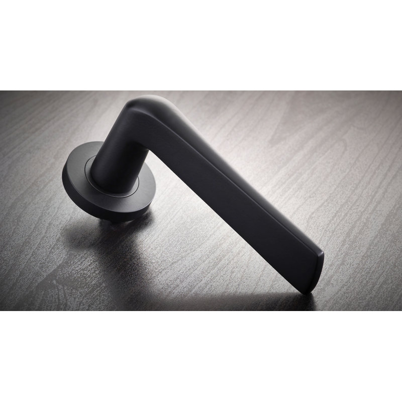 Como Lock Door Handle, Powder Coated Black