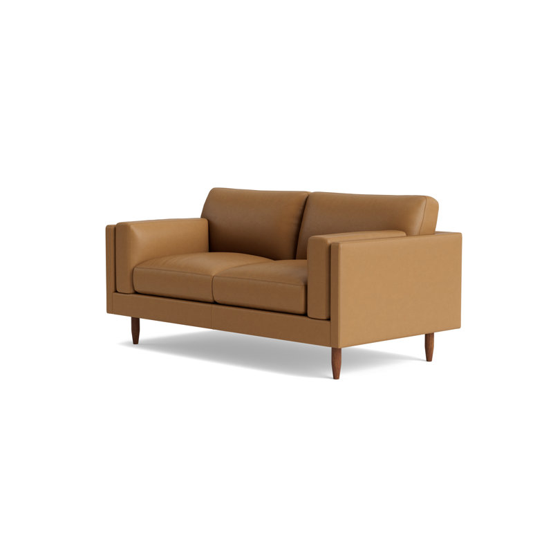Skinny Fat Leather Sofa (95"), Leather - Butterscotch
