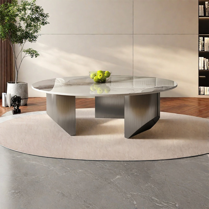 Table ronde italienne de luxe, H 14,6 po x L 35,4 po x l 35,4 po