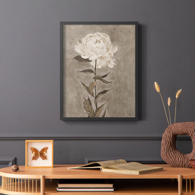 «Pretty as a pivony I», reproduction encadrée - bois massif, Noir, H 14 po x l 11 po