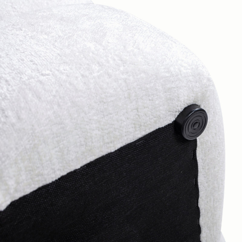 Annelynn 21" Oversized Square Tufted Pouf Ottoman, Almond White Chenille