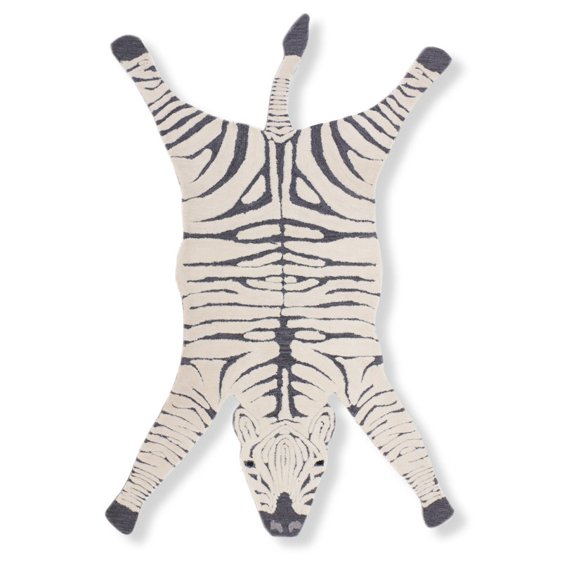 Handmade Tufted Zebra Kids Rug, Novelty 3' x 5'