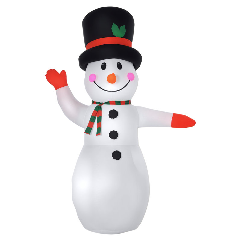 Bonhomme de neige ondulé gonflable à DEL