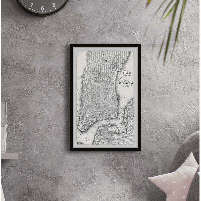 City of NY Outline II - cadre photo, impression, H 45 po x l 30 po x P 1,5 po