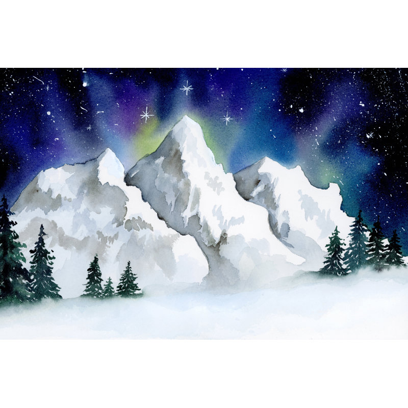 «Mountains 1» par Leah Tedesco sur, Pas de tapis, H 8 po x l 12 po, Toile tendue