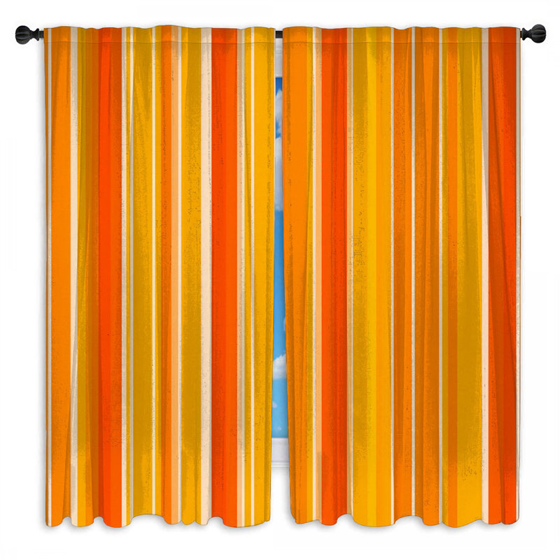 Rideaux à rayures abstraites transparents et obscurcissants - 2 panneaux, 40 po x 60 po - 2 panneaux, Transparent