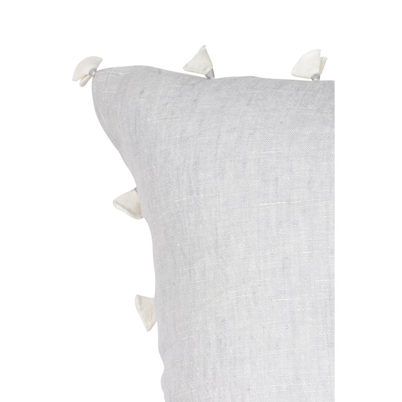 Luxe Square Pillow Cover & Insert, Light Gray/White, Down Blend