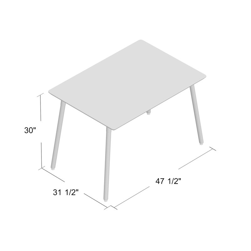 Table de salle à manger en bois massif Dupri, Gris