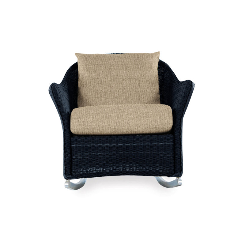 Weekend Retreat Outdoor Rocker Chair, Demo Oatmeal, Ebony
