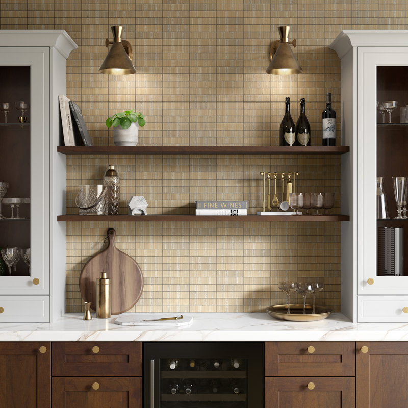 Newtro 12 x 12 Ceramic Decorative Accent Tile, Ivory