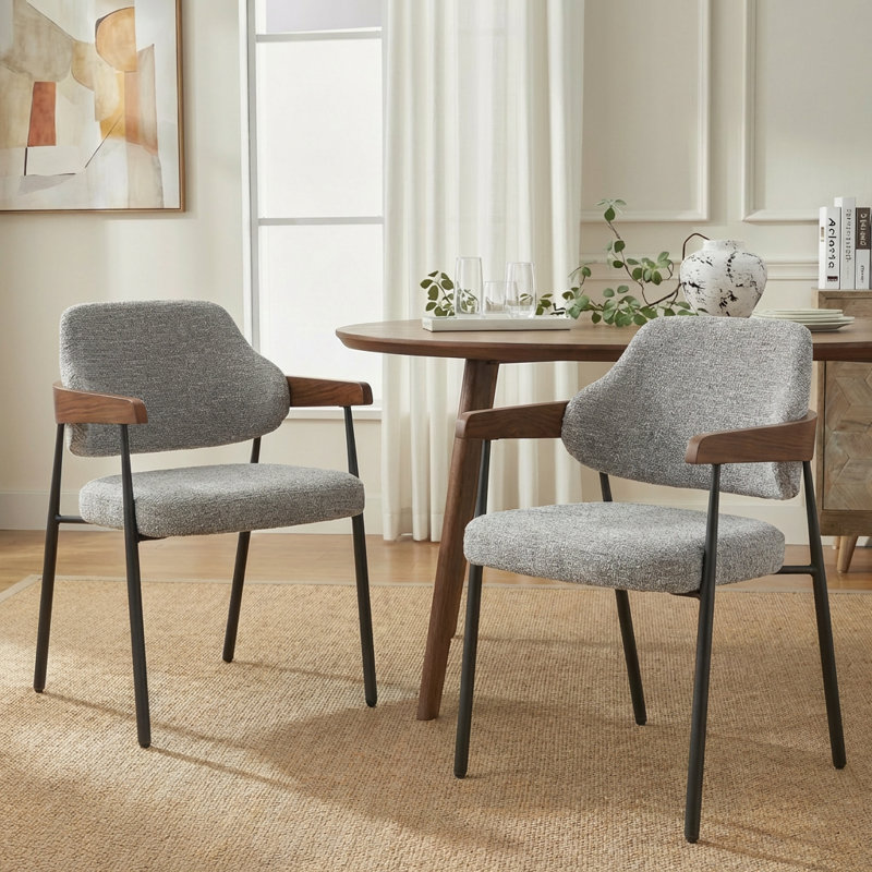 Chaise de salle à manger rembourrée Devane, Gris