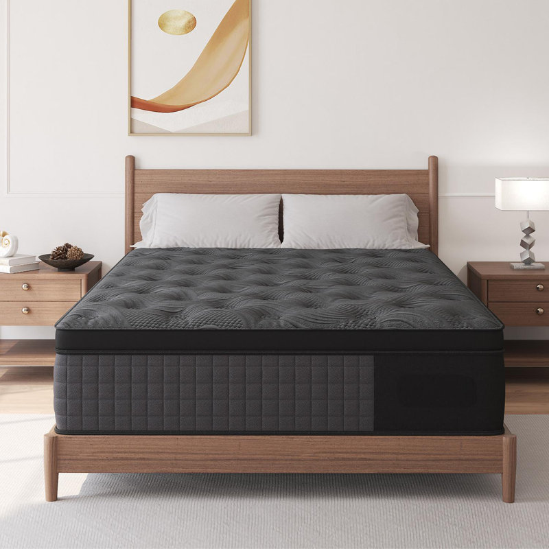 14'' Euro Top Medium-Firm Hybrid Mattresses With Gel Memory Foam And Bed in a Box, 14", Queen