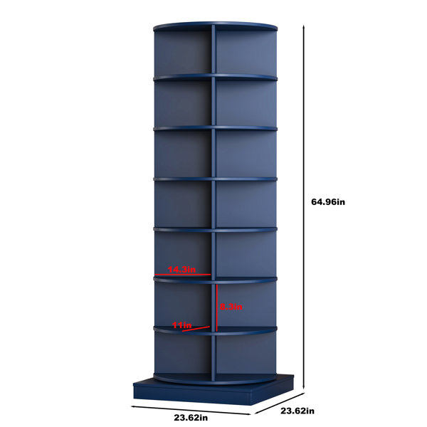 Latitude Run® 360 Rotating Shoe Cupboard, 7 Layers, Navy Blue, 28 Pairs ...