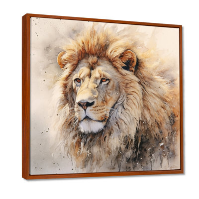 Lion Canvas Wall Art, Fierce Wildlife Animal Print - Fierce Lion III