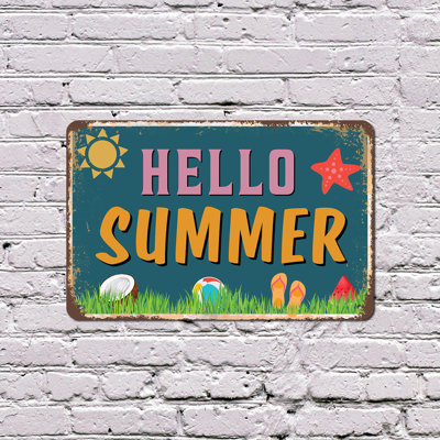 Hello Summer (paquet de 2) en plastique 8 po x 12 po