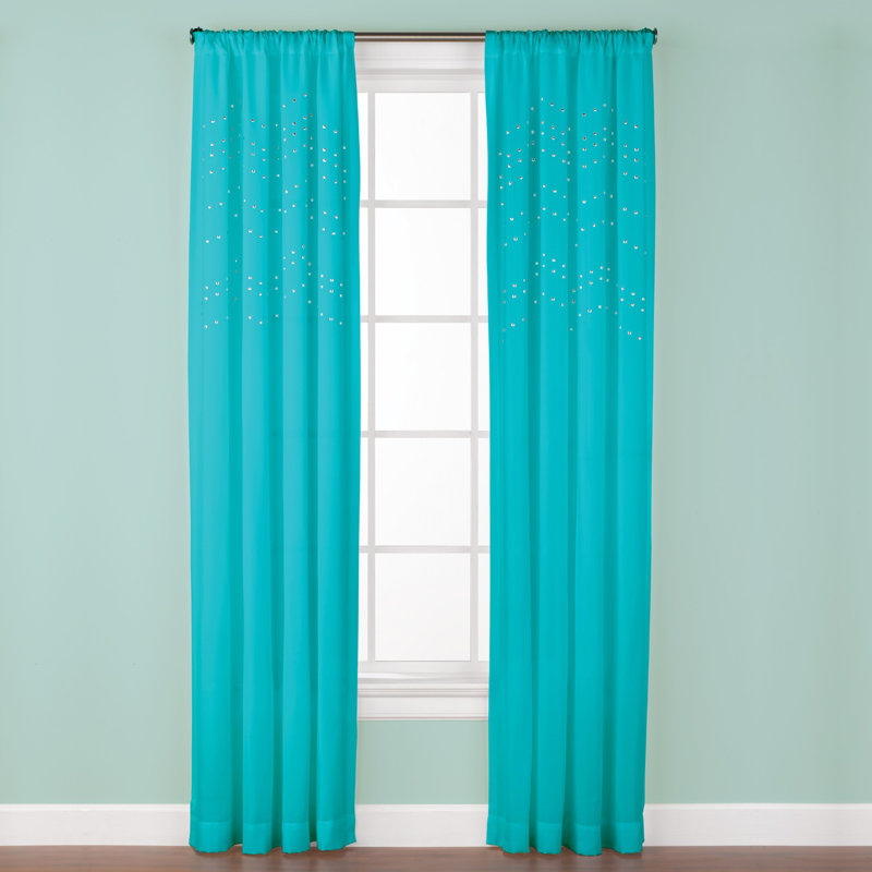 Eubanks Semi Sheer Curtain Single Panel, Black, 42" W x 84" L