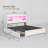 White Storage Bed Queen with LED Headboard and Charging Station – Farmhouse Platform Bed with 4 Drawers, Flip-Door Cabinets, USB Ports, No Box Spring Needed, Rustic Wood & Metal Frame-959736489-959736490