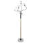 Lampe sur pied branche céleste - marbre blanc - noir mat et or doux - globes en verre givré