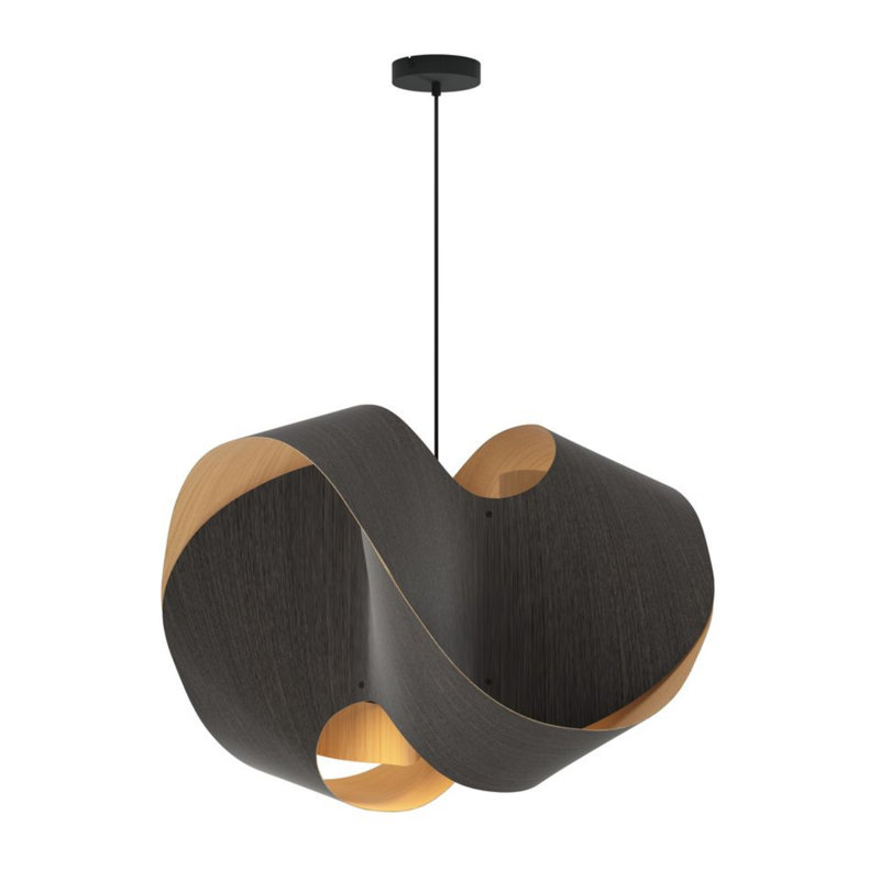 Luminaire suspendu Elvira 70 - Ébène, H 20,5 po x l 27,5 po x P 27,5 po, Ébène / bois de frêne