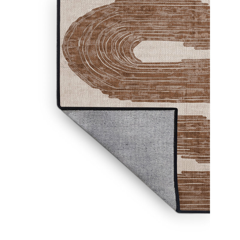 Tapis brun lavable à la machine, Rectangle de 5 pi x 8 pi