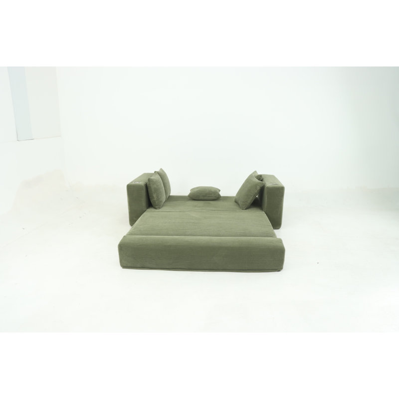 76IN Folding Convertible Sofa Bed, Green