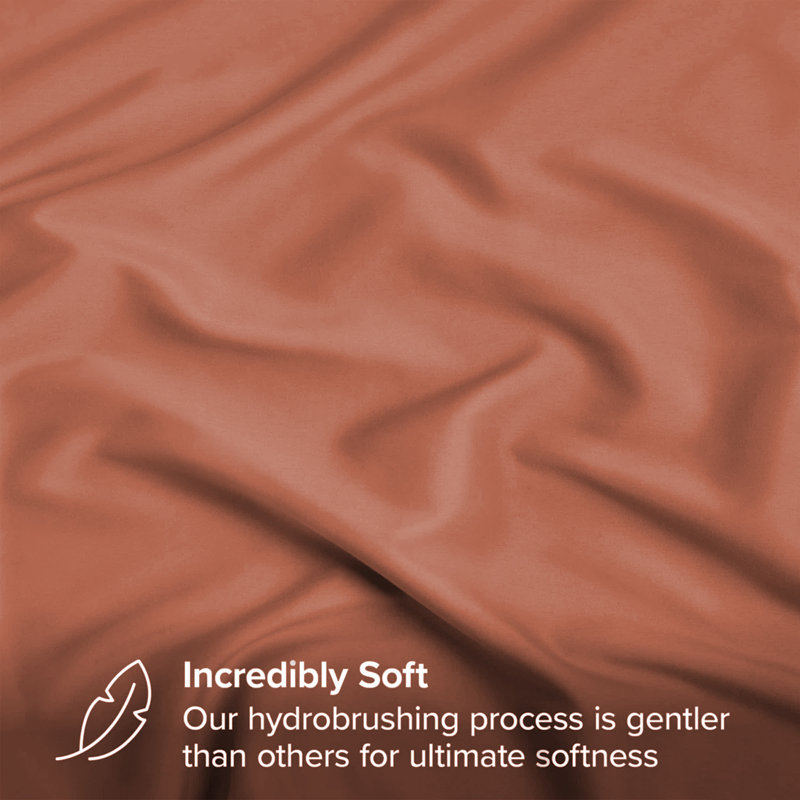 Meliah Microfibre Brushed Fitted Bed Sheet, Rust, Kingsize (5')
