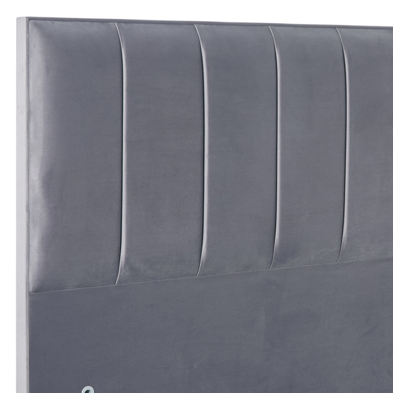Wirksworth Upholstered Headboard, Small Double (4'), Plush Steel, Velvet