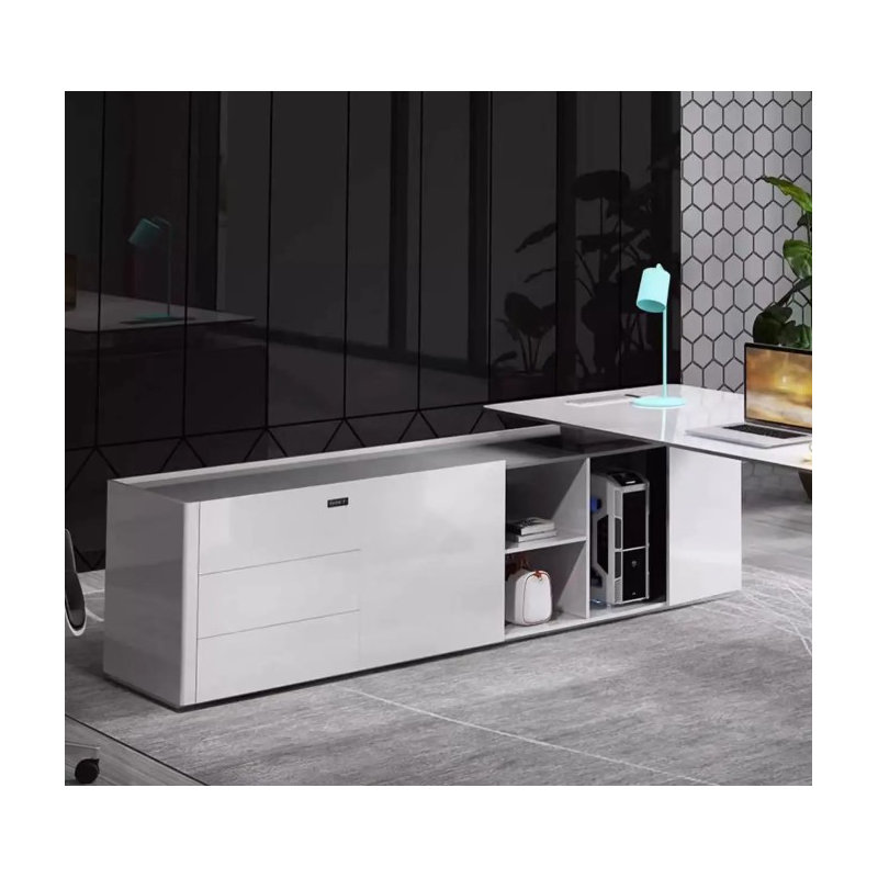 Nahtanha L-Shaped Manufactured Wood Reception Desk, 75cm H x 260cm W x 80cm D