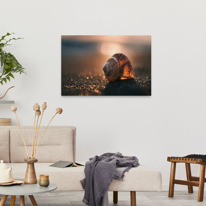 «Golden Hour», impression d'art mural coquillage paisible et serein, 24" H x 36" W