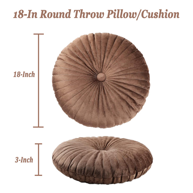 Coussin décoratif en velours 18 po , Brun