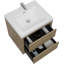 Meuble-lavabo mural 24 po avec lavabo, armoire de rangement flottante, comptoir en résine de pierre et tiroirs à fermeture en douceur 24 po-116332604