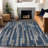 Machine Washable Indoor/Outdoor Christain ACN1304 Navy Rug-102534685