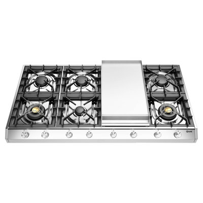 ILVE Professional Plus II 48 inch Built-In Gas Cooktop with Griddle, in Stainless Steel