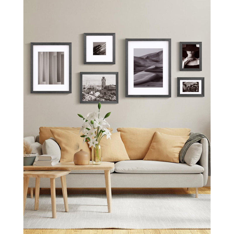 12X16 Picture Frame Made Of Solid Wood With Plexiglass, Display Pictures 9X12/11X14 With Mat Or 12X16 Without Mat For Tabletop And Wall Mounting, Rustic Black