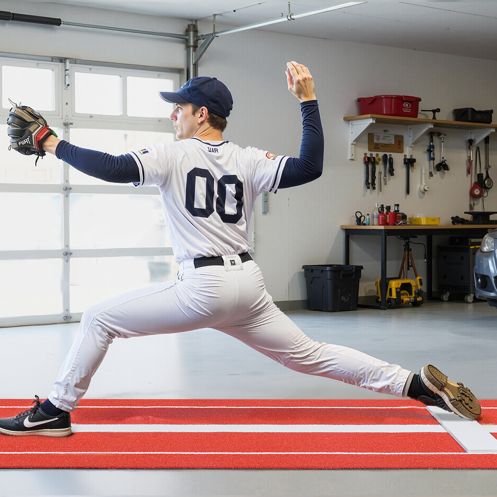 Pitching Turf VEVOR Softball Pitching Mat, 10x3 ft Baseball Pitching Rubber Mound ...