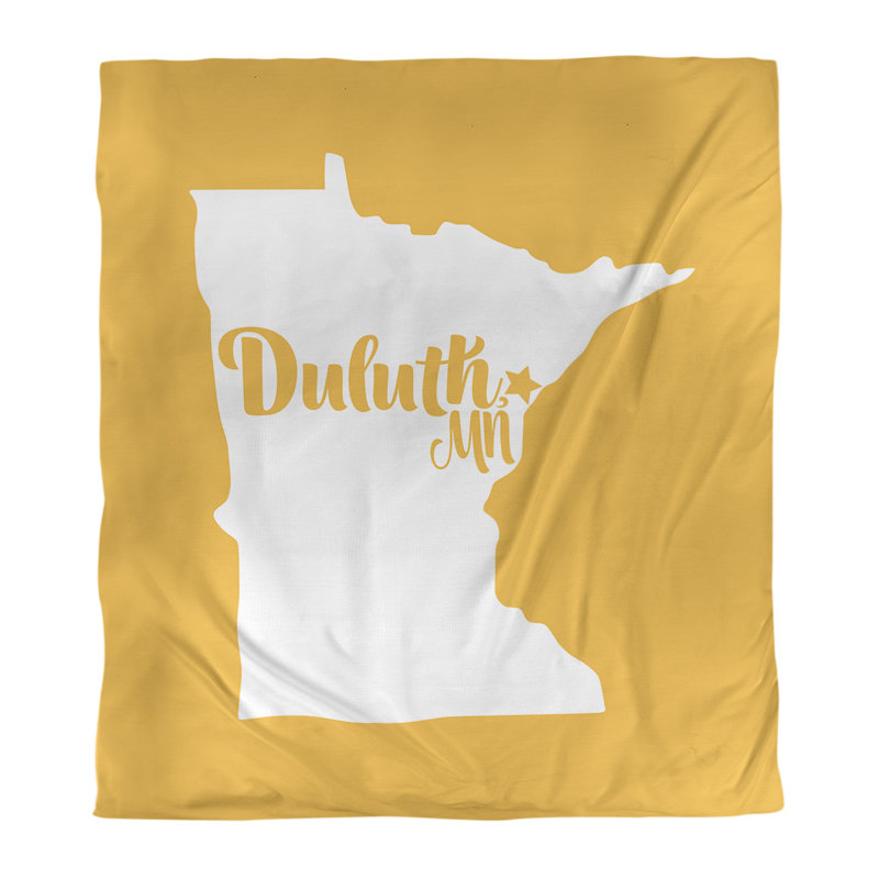 Ensemble de housse de couette duluth, Housse de couette pour grand lit, Jaune, Polyester brossé
