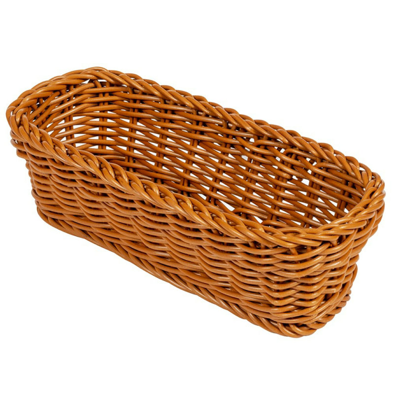 GET WB-1507-BK Panier à pain rectangulaire à tissage poly, 10 po x 4,75 po, noir, Miel