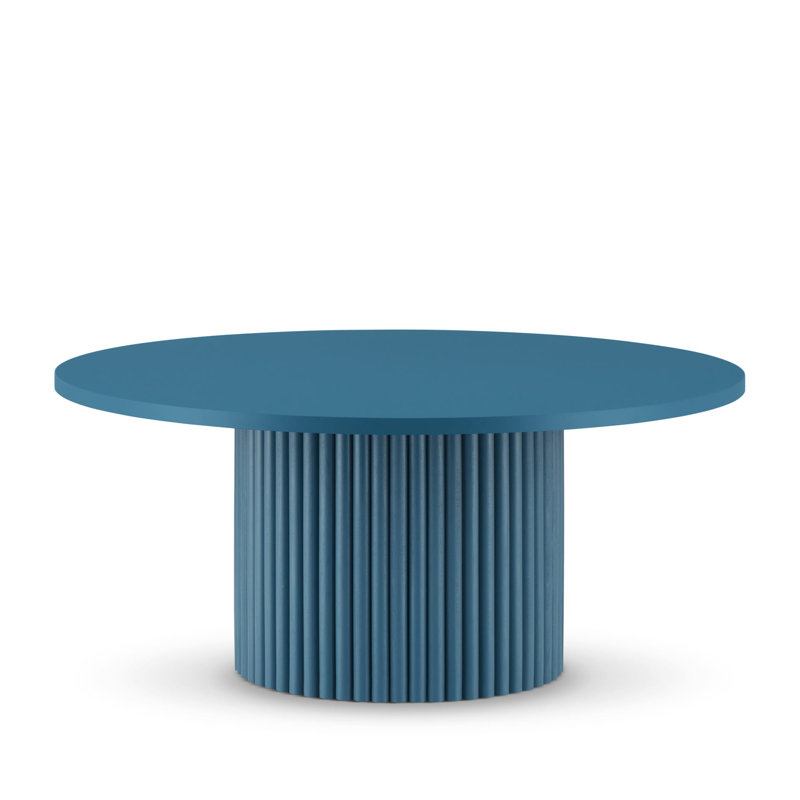 Drum Coffee Table, Blue, 35cm H x 59cm L x 59cm W