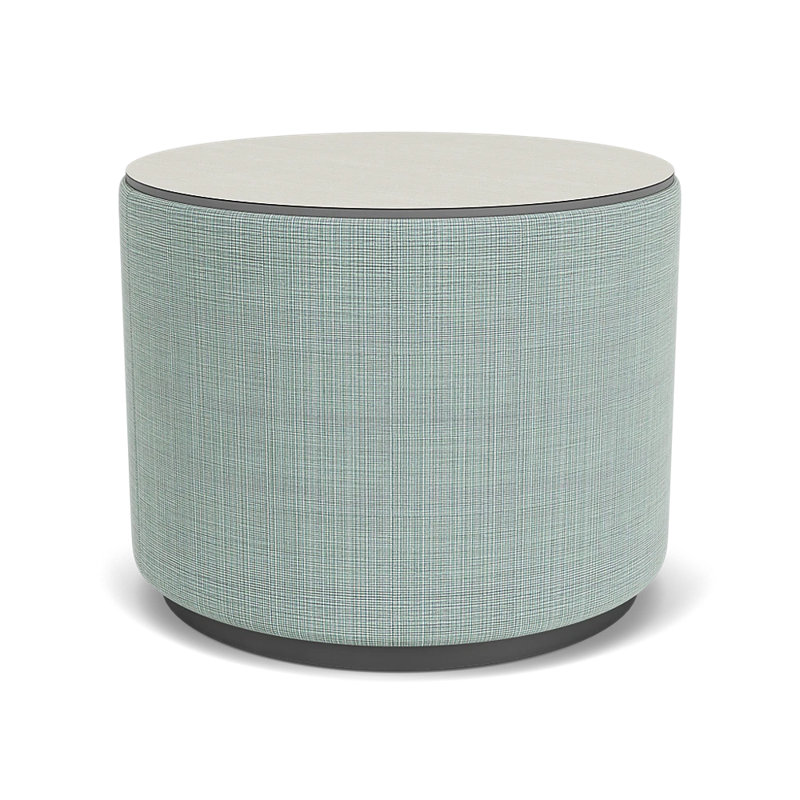 Table de réception avec plateau en stratifié Darsey, 16", Gris anthracite; écume de mer Chambray, Sergé blanc