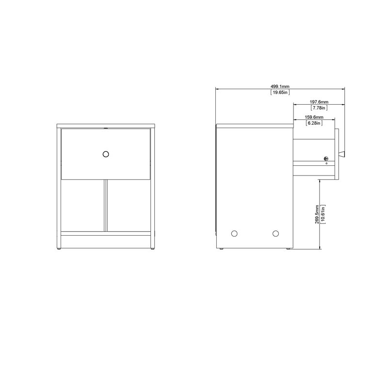 Clanton Small-Space 1 - Drawer Nightstand, White