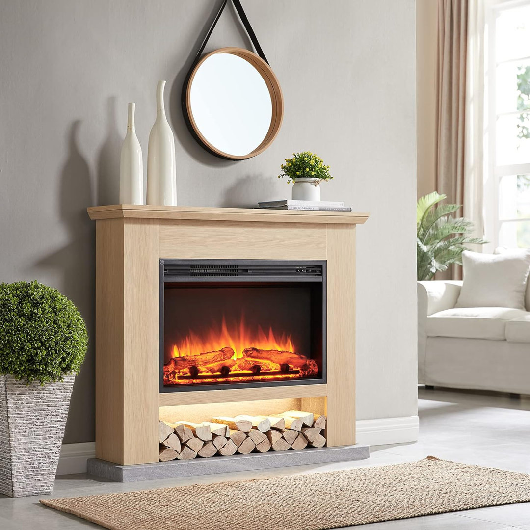 FLAMME Beadell Electric Fireplace with surround with 2kW Fireplace Heater Multiple Colours Available
