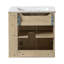 Meuble-lavabo mural simple flottant 24 po avec lavabo en céramique et rangement latéral ouvert 24 po