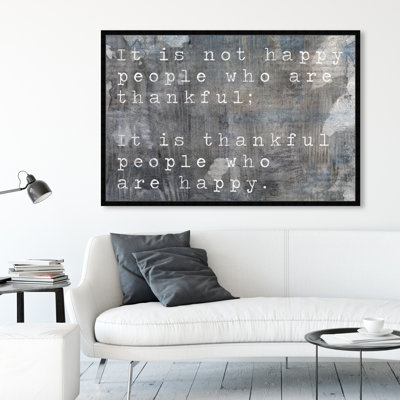Typographie et citations «Happy People Inspirational Quotes and Sayings», reproduction d'impression