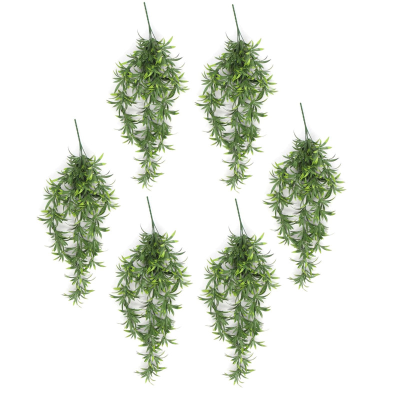 Multipack Hanging Plants Fire / UV Resistant 70cm Faux Fern Plant