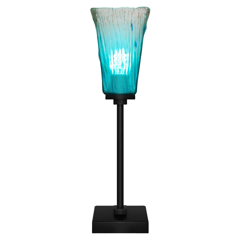Lampe d'appoint avec verre 5 po Lannah, Graphite, Bleu