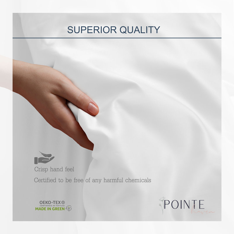 Ensemble de draps 100 % coton 300 fils, Gris, Double